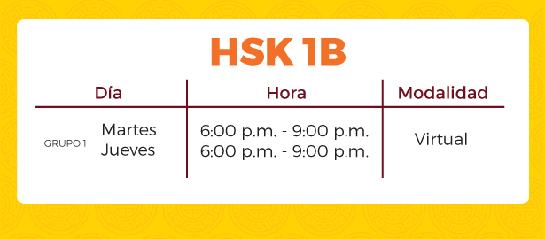 Horario HSK 1