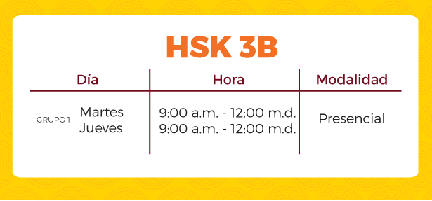 Horario HSK 3