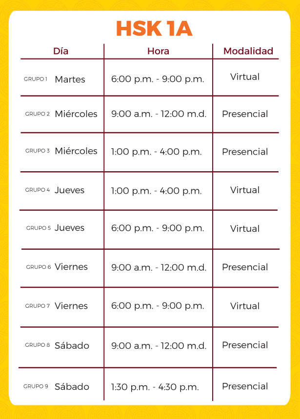 Horarios